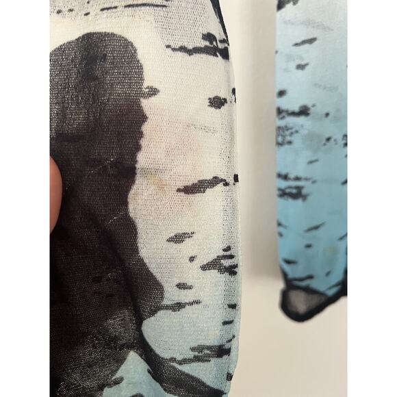 RARE Vtg Jean Paul Gaultier Soleil Y2K Sheer Mesh Long Sleeve Top Shirt M Surf - Picture 3 of 6